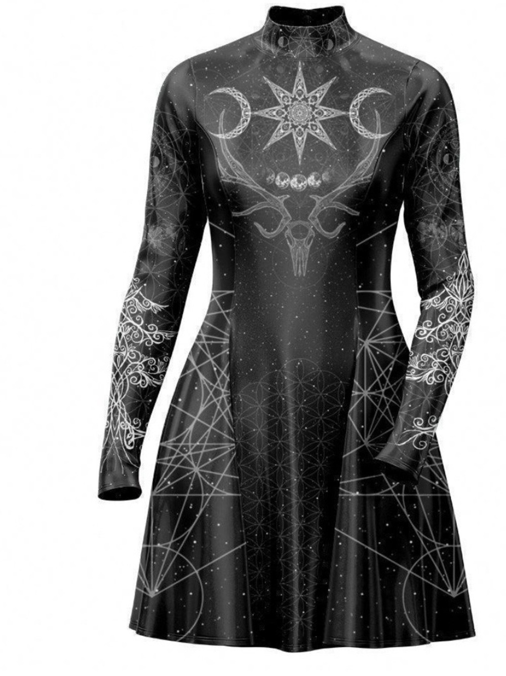 Lunafide NEW Ghost Edition Skater Dress Black Constellation NWT M
